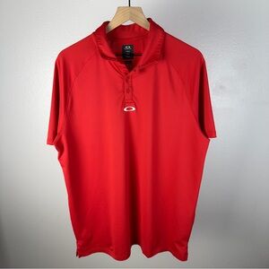Oakley Hydrolix Red Polo Shirt Regular Fit Performance Athletic Golf Size XL